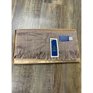 Pendleton Scarf Unisex Tan Brown 100% Virgin Wool Fringe Made in USA A202-499
